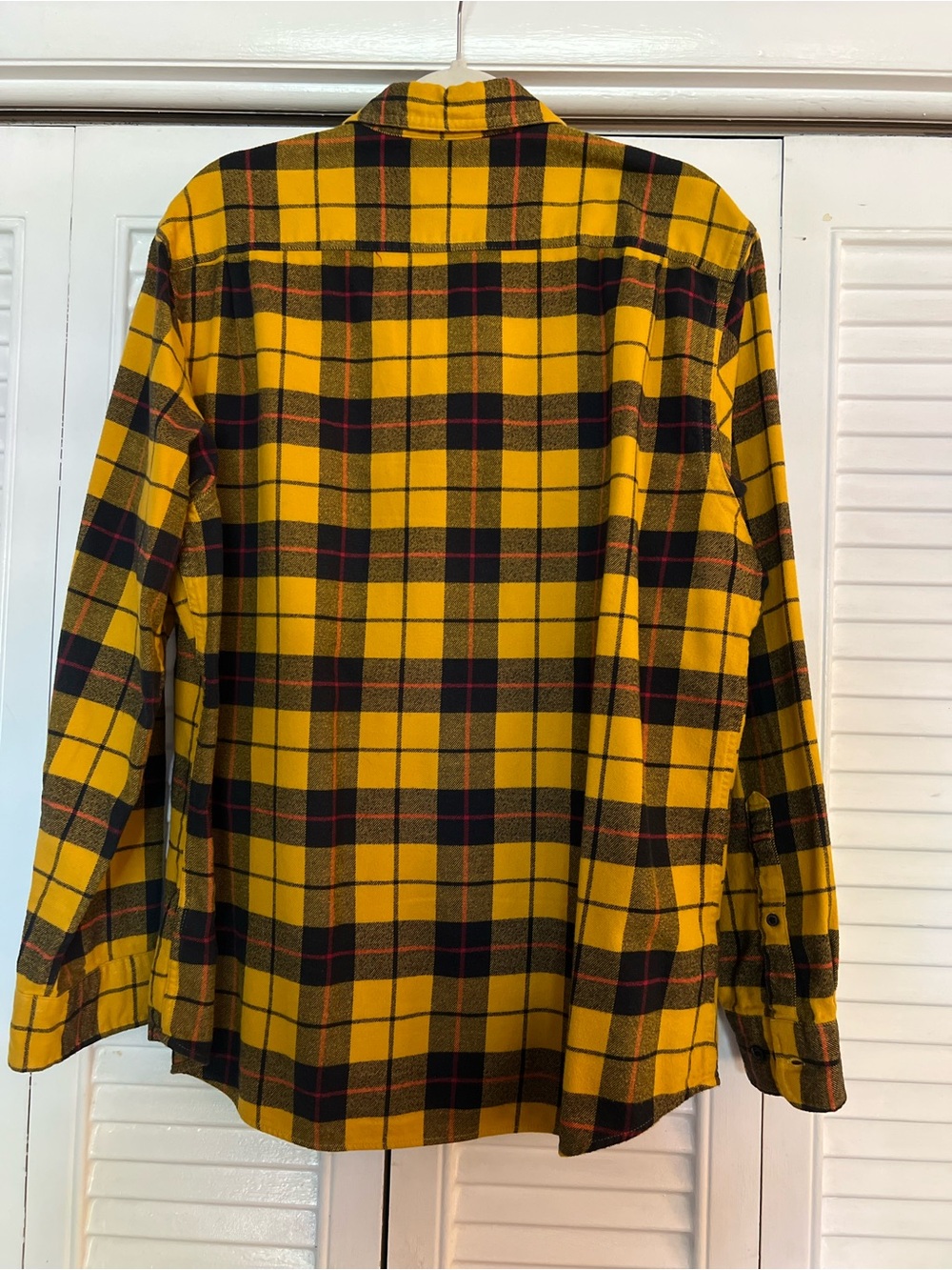 Amazon Essentials Yellow and Black Plaid Button-Down Shirt - Picture 2 of 3